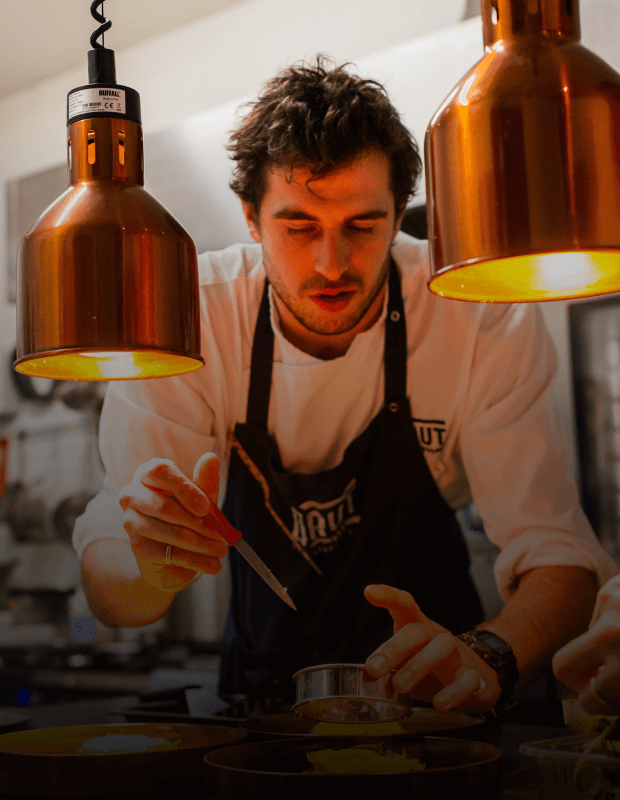 Chef preparing a masterpiece